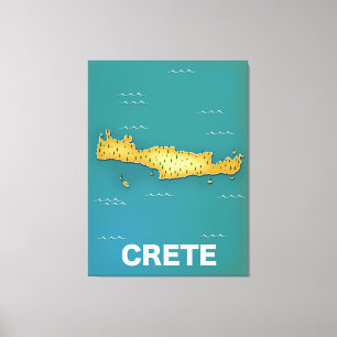 Lienzo Póster de viaje mapa de Creta