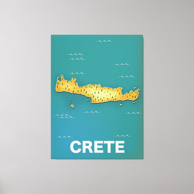 Lienzo Póster de viaje mapa de Creta (Anverso)