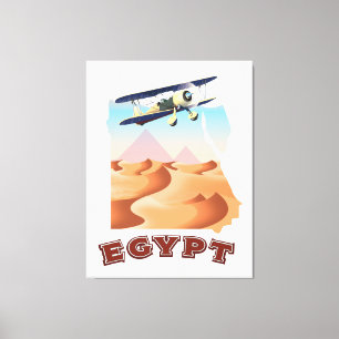 Lienzo Póster de viaje Mapa de Egipto vintage