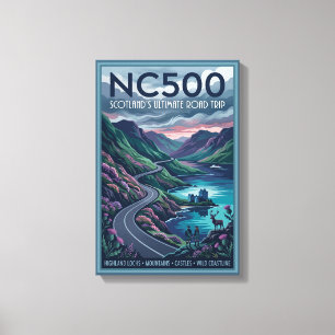 Lienzo Póster de viaje NC500 el viaje en carretera defini