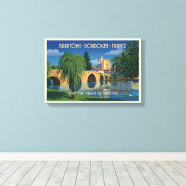 Lienzo Póster de viaje vintage Brantôme Dordoña Francia