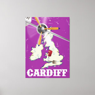 Lienzo Póster de viaje vintage Cardiff Gales