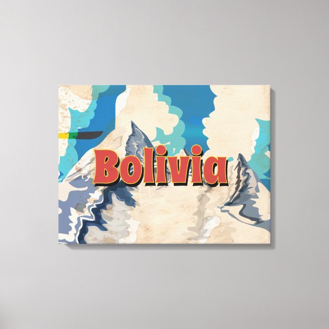 Lienzo Póster de viaje vintage de Bolivia (Anverso)