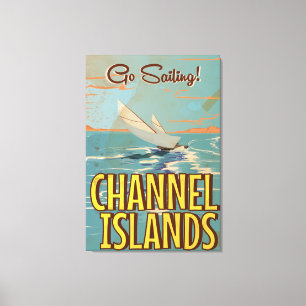 Lienzo Poster de viaje vintage de Channel Islands