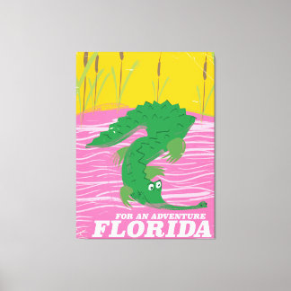 Lienzo Poster de viaje vintage de Florida Alligator