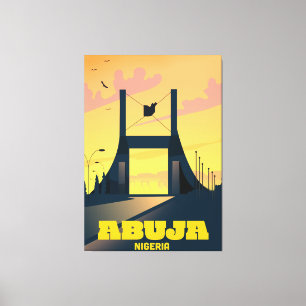 Lienzo Póster de viaje vintage de la puerta de la ciudad