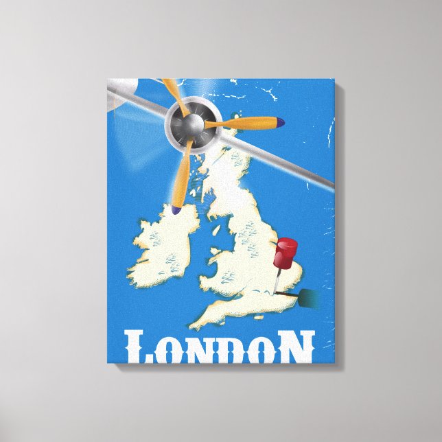 Lienzo Póster de viaje vintage de Londres (Anverso)