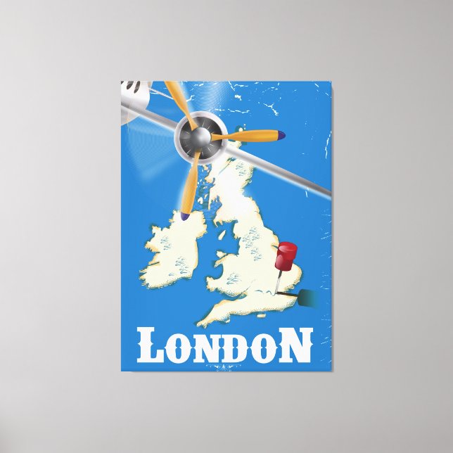 Lienzo Póster de viaje vintage de Londres (Anverso)