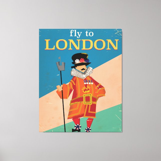 Lienzo Poster de viaje vintage de Londres, Inglaterra (Anverso)