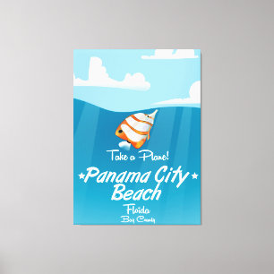 Lienzo Póster de viaje vintage de Panama City Beach Flori