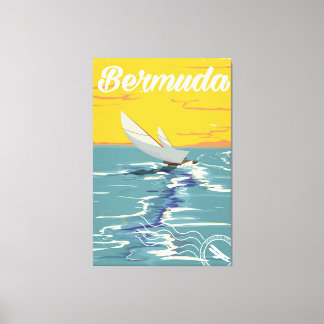 Lienzo Póster de viaje vintage de vela en Bermudas