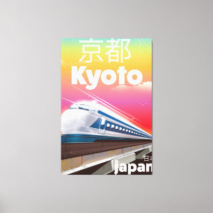 Lienzo poster de viaje vintage del tren bala kyoto Japón