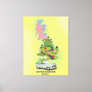 Lienzo Poster de viajes "By Road" del Reino Unido.
