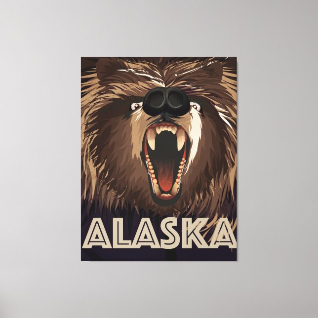 Lienzo Poster de viajes de Alaska (Anverso)