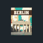 Lienzo Poster de Viajes de Berlín Vintage<br><div class="desc">Poster de Viajes de Berlín Vintage. Retro Alemania,  Berlin Classic Travel o Poster de vacaciones.</div>