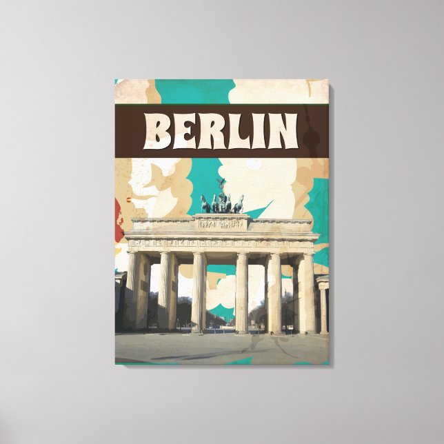 Lienzo Poster de Viajes de Berlín Vintage (Anverso)
