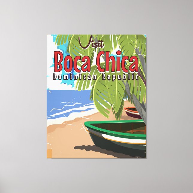 Lienzo Poster de viajes de Boca Chica (Anverso)