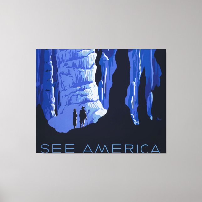 Lienzo Poster de Viajes de Cavern Vintage (Anverso)