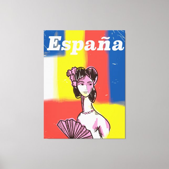 Lienzo Poster de viajes de España vintage (Anverso)