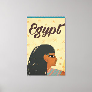 Lienzo Poster de viajes de la cosecha de hieroglíficos de