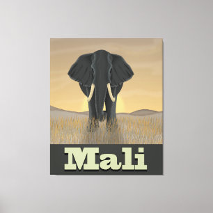 Lienzo Poster de viajes de la época de Mali