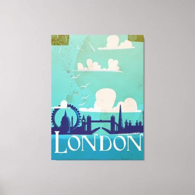 Lienzo Poster de viajes de la época londinense (Anverso)