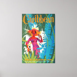 Lienzo Poster de Viajes de la Selva Caribeña Brillante