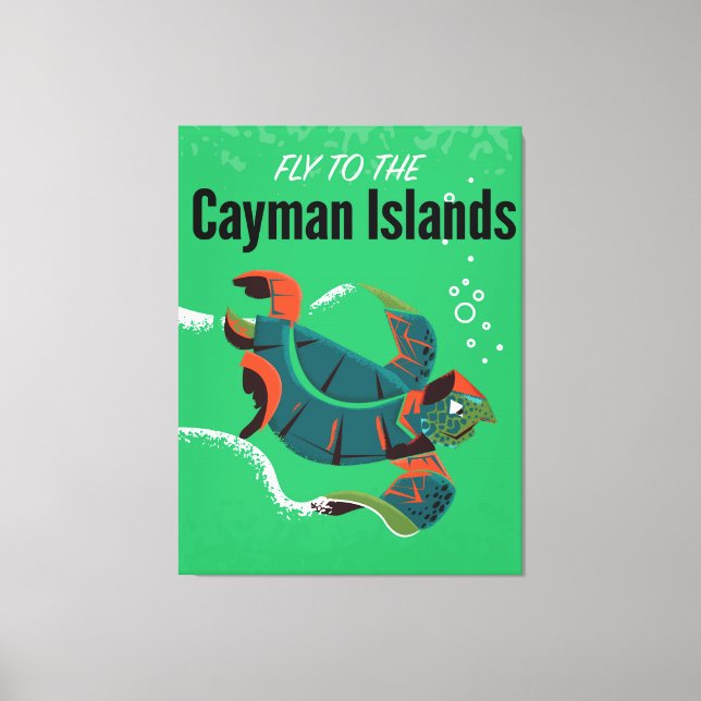 Lienzo Poster de viajes de las Islas Caimán (Anverso)
