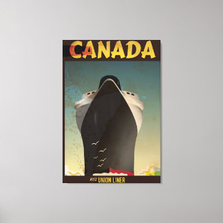 Lienzo Poster de viajes de Liner Vintage de Canadá