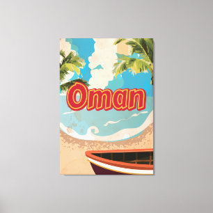 Lienzo Poster de Viajes de Omán Vintage