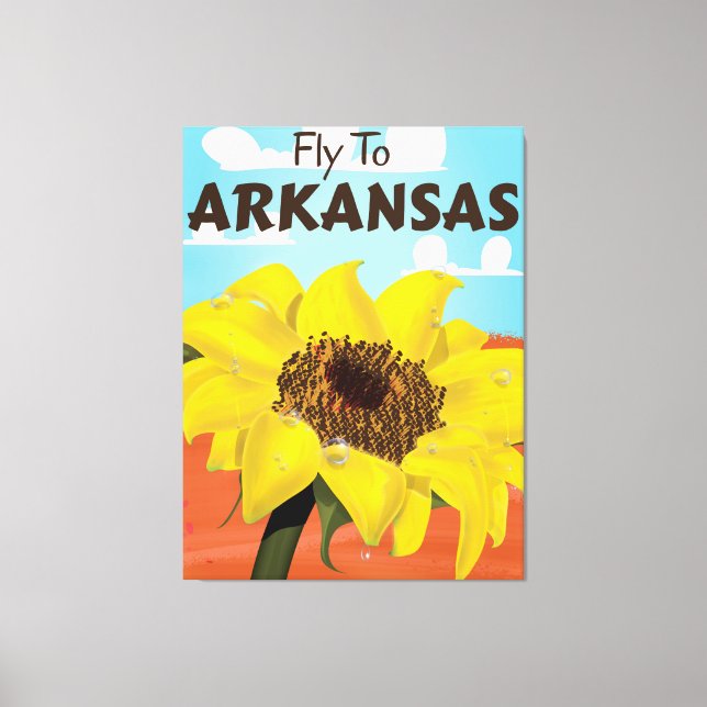 Lienzo Poster de viajes de Vintage de Arkansas (Anverso)