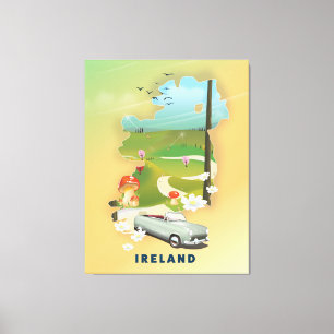 Lienzo Poster de viajes de vintage de Irlanda