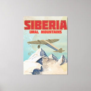 Lienzo Poster de viajes de vintage de Siberia ural