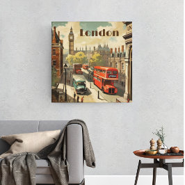 Lienzo Poster de Viajes de Vintage London City Center