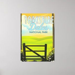 Lienzo Poster de viajes de Yorkshire dales vintage