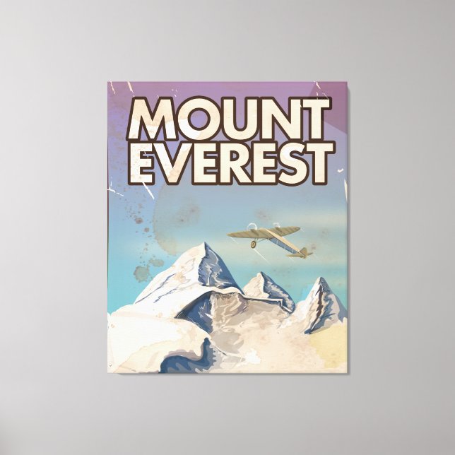 Lienzo Poster de Viajes del Monte Everest Vintage (Anverso)