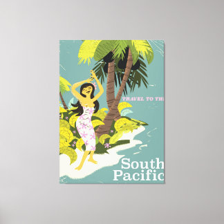 Lienzo Poster de viajes del Pacífico Sur