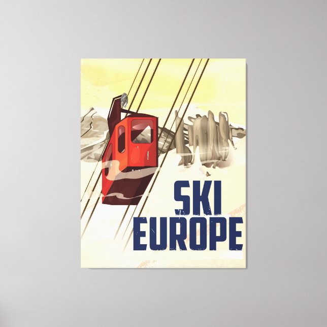 Lienzo Poster de viajes en Europa. (Anverso)