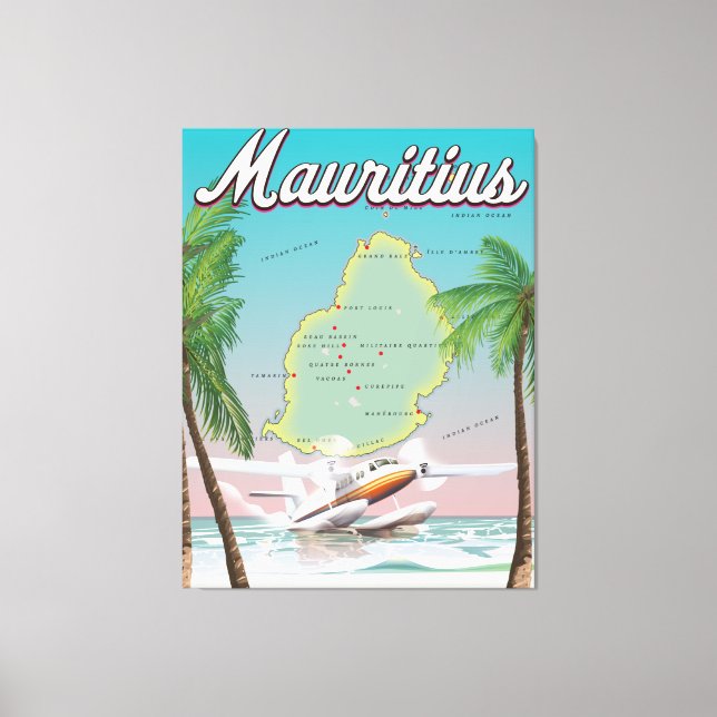 Lienzo Poster de viajes mauriciano (Anverso)