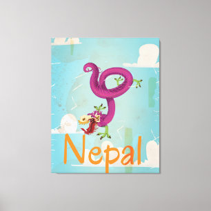 Lienzo Poster de viajes por cosecha de Nepal