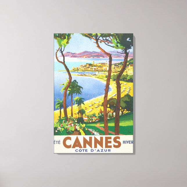 Lienzo Poster de Viajes por la Costa Azul de Cannes (Anverso)
