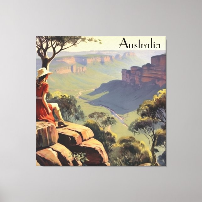 Lienzo Poster de Viajes Vintage Cañón Australia (Anverso)