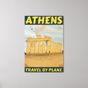 Lienzo Poster de viajes vintage de Atenas