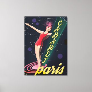 Lienzo Poster de viajes vintage de Cabaret Paris