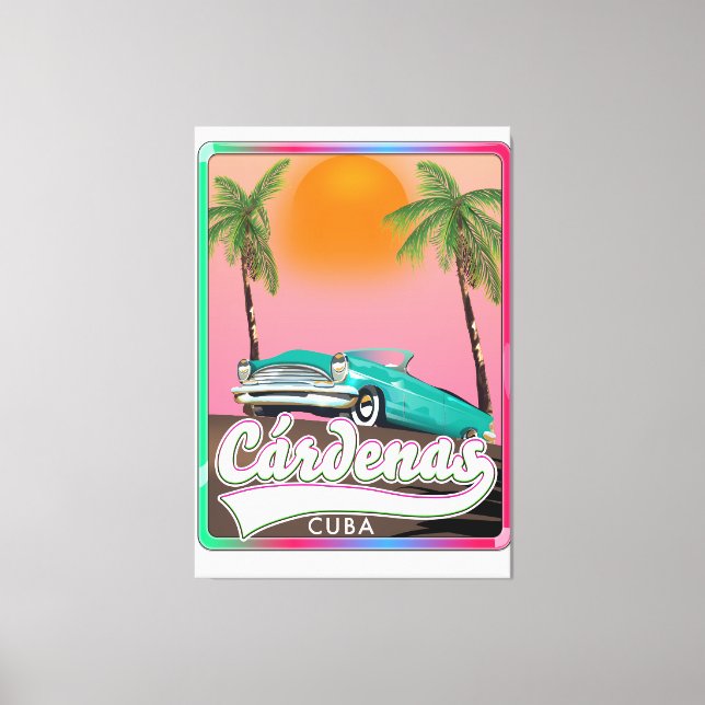 Lienzo Poster de viajes vintage de Cárdenas Cuba (Anverso)