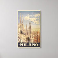 Poster De Viajes Vintage De Catedral En Milán, Ita