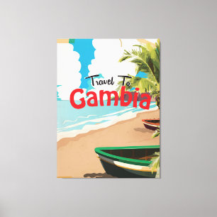 Lienzo Poster de viajes vintage de Gambia