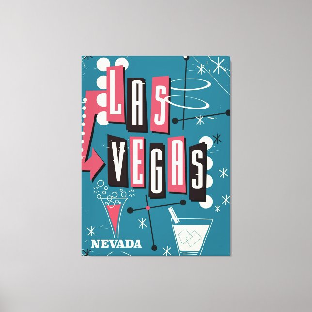 Lienzo Poster de viajes vintage de Las Vegas nevada (Anverso)