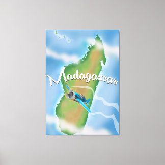 Lienzo Poster de viajes vintage de Mapa de Madagascar.