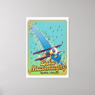 Lienzo poster de viajes vintage de mcconaughy lake.